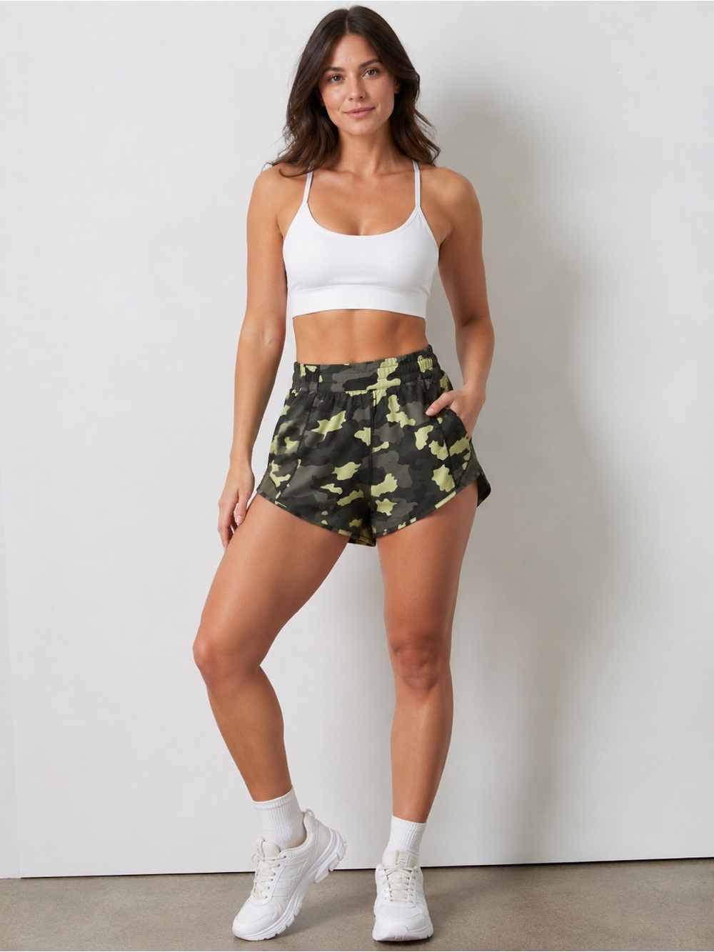 Lululemon Hotty Hot High Rise Short 4” Tall Camo Size 10 Running Gym